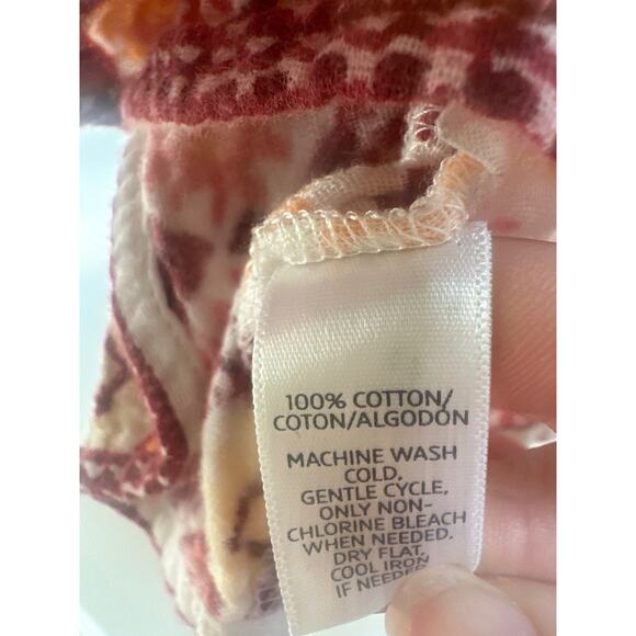 Loft, Ann Taylor White with Fall Colors Boho Tribal Design Tie in the Back Tank - Picture 4 of 6